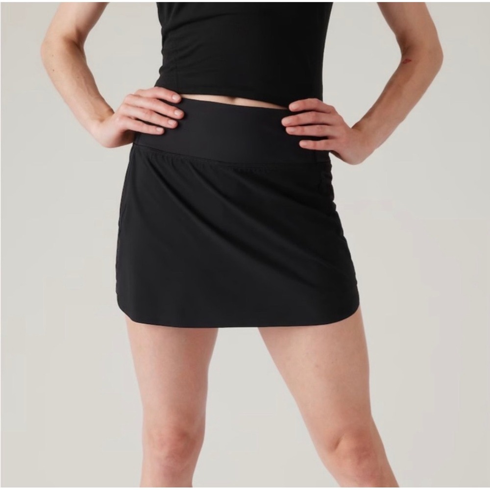 Athleta Run With It High Rise 14" Skort Women's 1X Skirt Black Tennis Pickleball